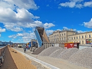 Traffic Junction at the Right-Bank Ramp of Liteiny Bridge across the Neva River under construction